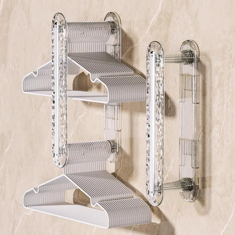 Retractable Clothes Hanger Rack Retractable Hanger Holder Laundry Room Hanger Collector Telescopic Hanger Stacker