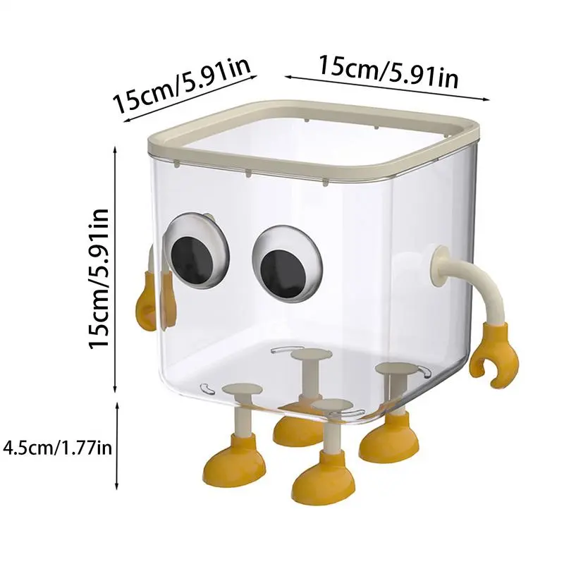 Tabletop Trash Can Lidded Table Trash Can Transparent Storage Container Dustbin Ornament For Bathroom Bedroom Dormitory