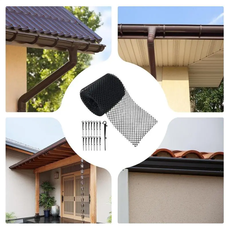 Quick-installation Drainage Ditch Netting Anti-Falling Net Mesh Strainer Filter Garden Bird Net Fence Gutter Guard From Leaves