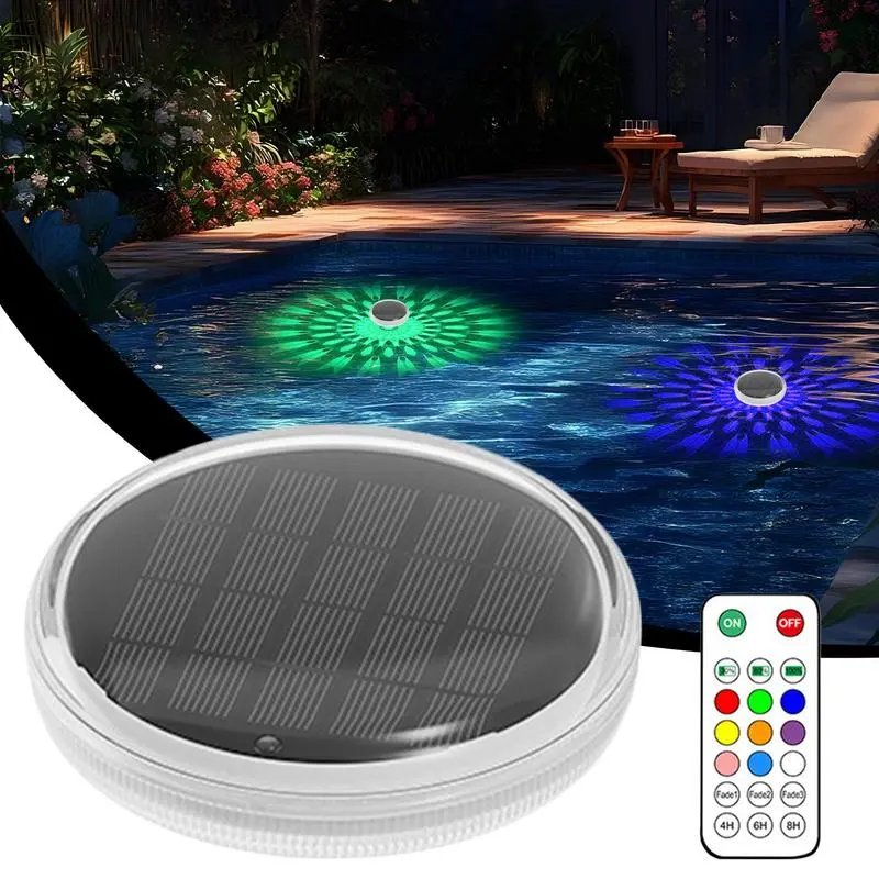 Solar Pool Lights Floating Lights IP68 Waterproof Colorful 9 Lighting Changing Lamp With 3 Timing Mode Decoration For Beach
