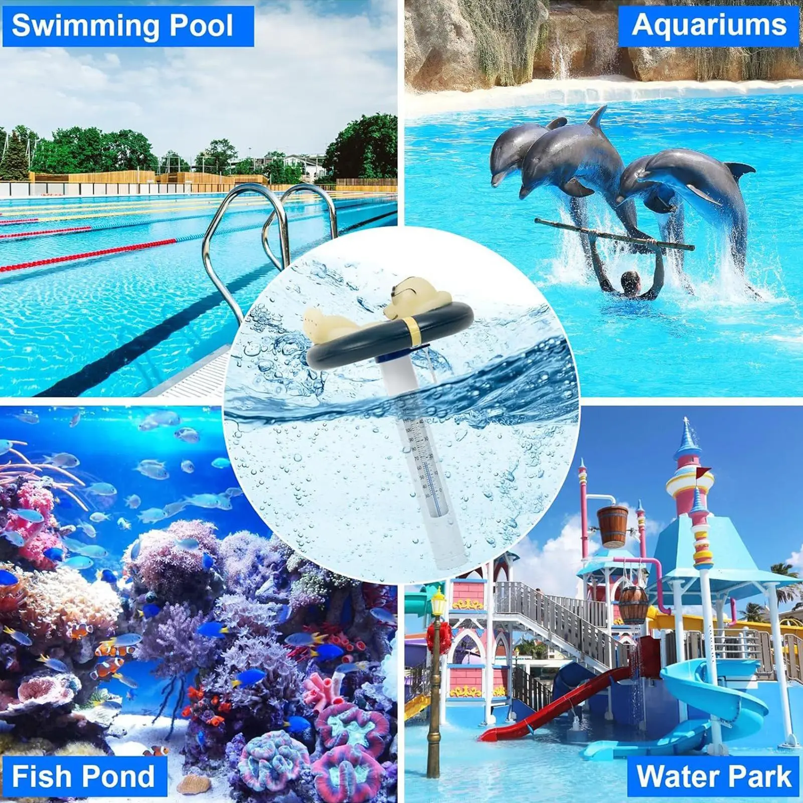 Swimming Pool Thermograph Floating Water Temperature Monitor For Pool Precision Measurement Tool Polar Bear Shape For Indoor