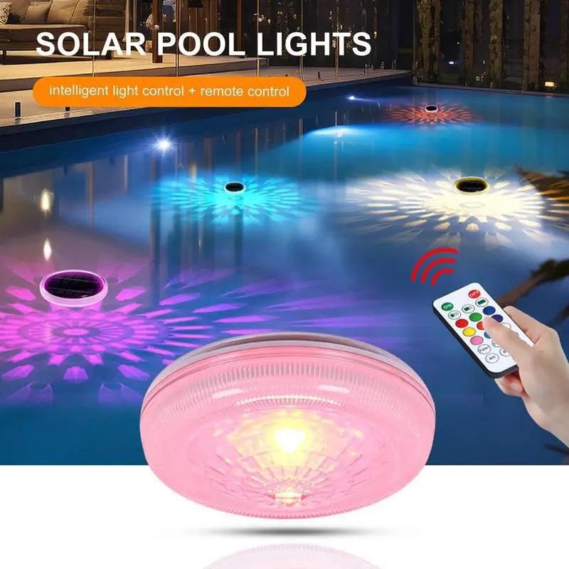Solar Pool Lights Floating Lights IP68 Waterproof Colorful 9 Lighting Changing Lamp With 3 Timing Mode Decoration For Beach
