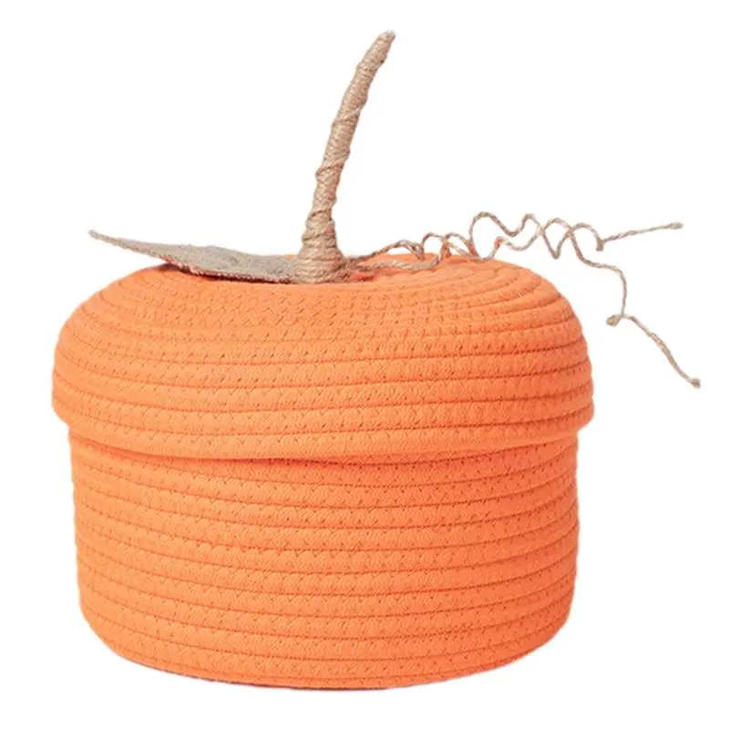 Halloween Storage Basket Pumpkin Basket Round Storage Bins Woven Baskets Storage Basket Candy Basket Trick Or Treat Basket