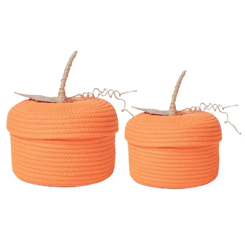 Halloween Storage Basket Pumpkin Basket Round Storage Bins Woven Baskets Storage Basket Candy Basket Trick Or Treat Basket