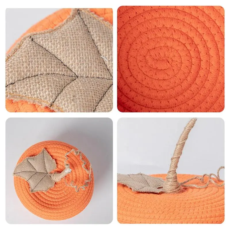 Halloween Storage Basket Pumpkin Basket Round Storage Bins Woven Baskets Storage Basket Candy Basket Trick Or Treat Basket