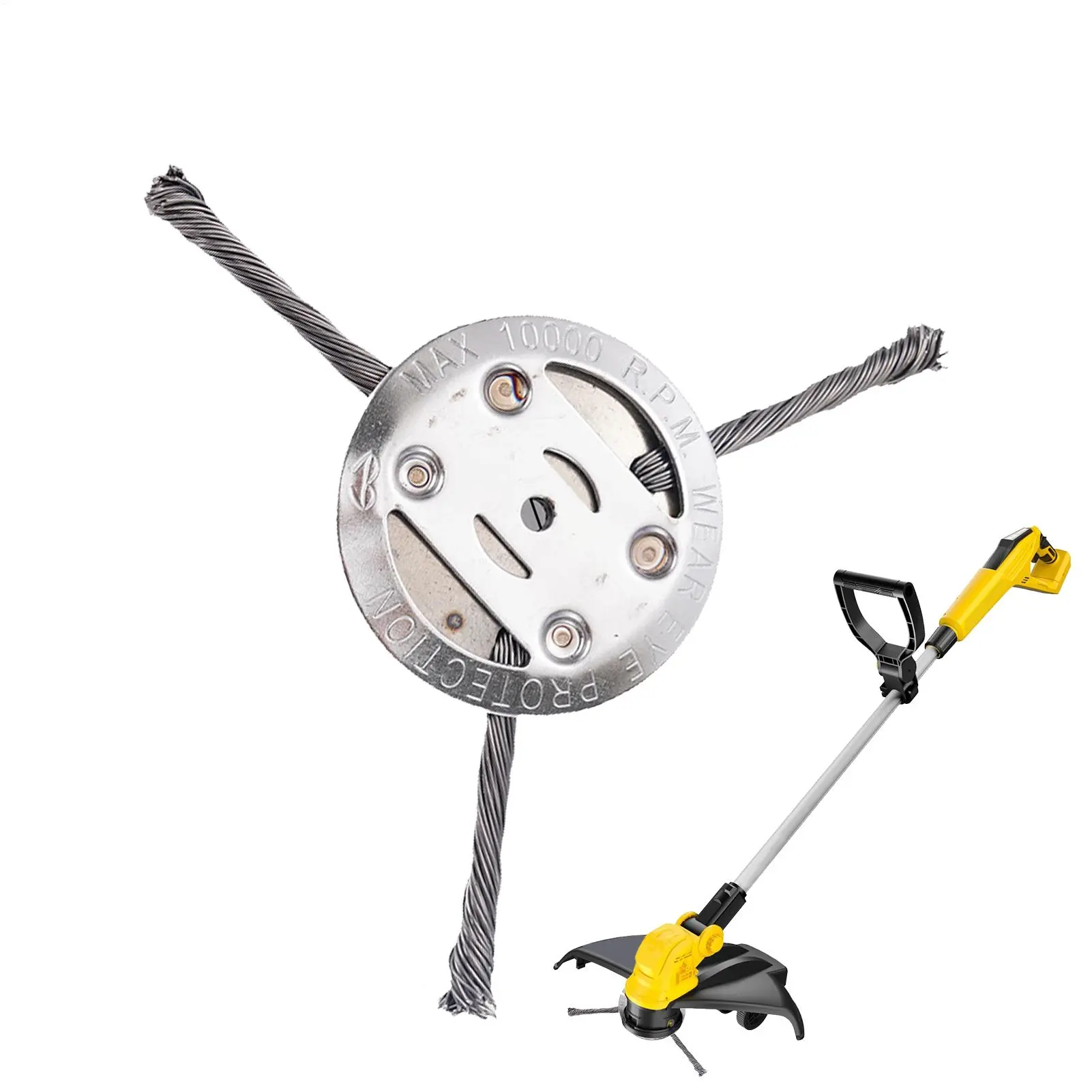 Steel Wire Grass Trimmer Head Universal Rotary Weeds Brush Cutter Head Garden Lawn Mower Brush Cutter Accessories