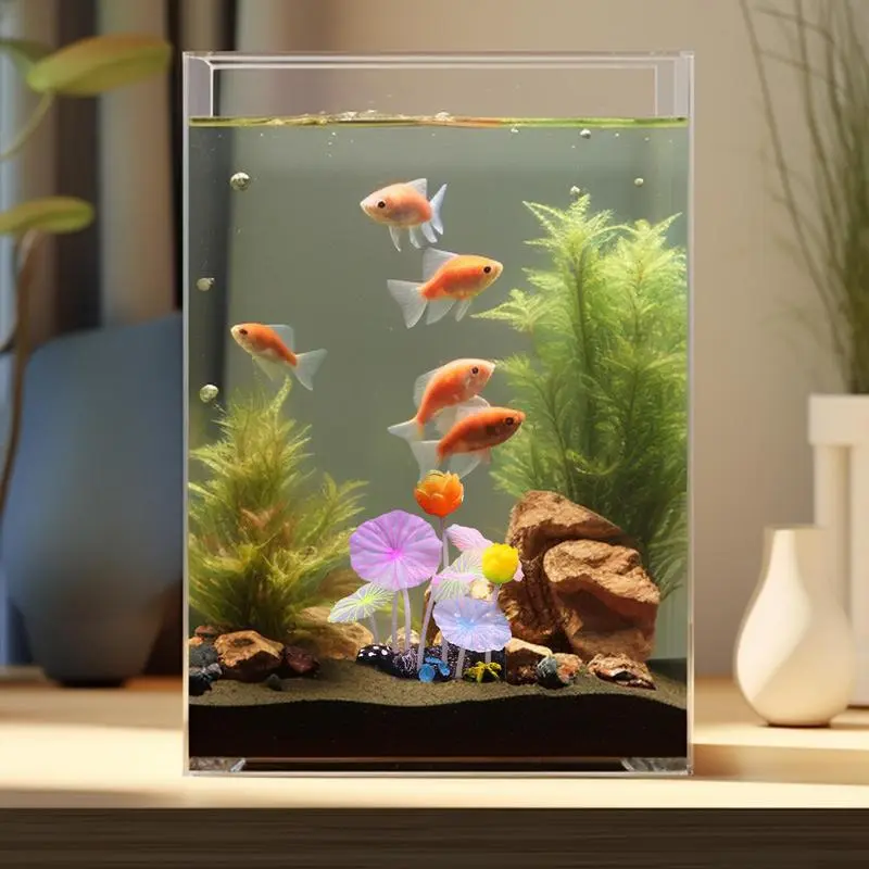 Silicone Aquarium Luminous Simulated Lotus Artificial Fake Coral Undersea Water Plant Fish Tank Simulation Fake Coral Tank Decor