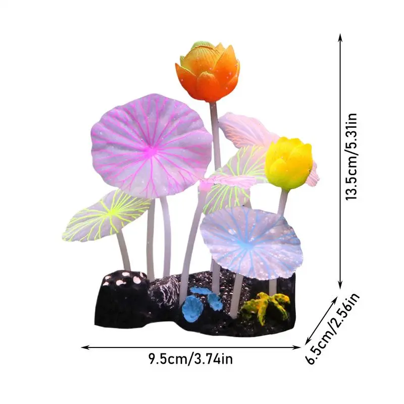Silicone Aquarium Luminous Simulated Lotus Artificial Fake Coral Undersea Water Plant Fish Tank Simulation Fake Coral Tank Decor