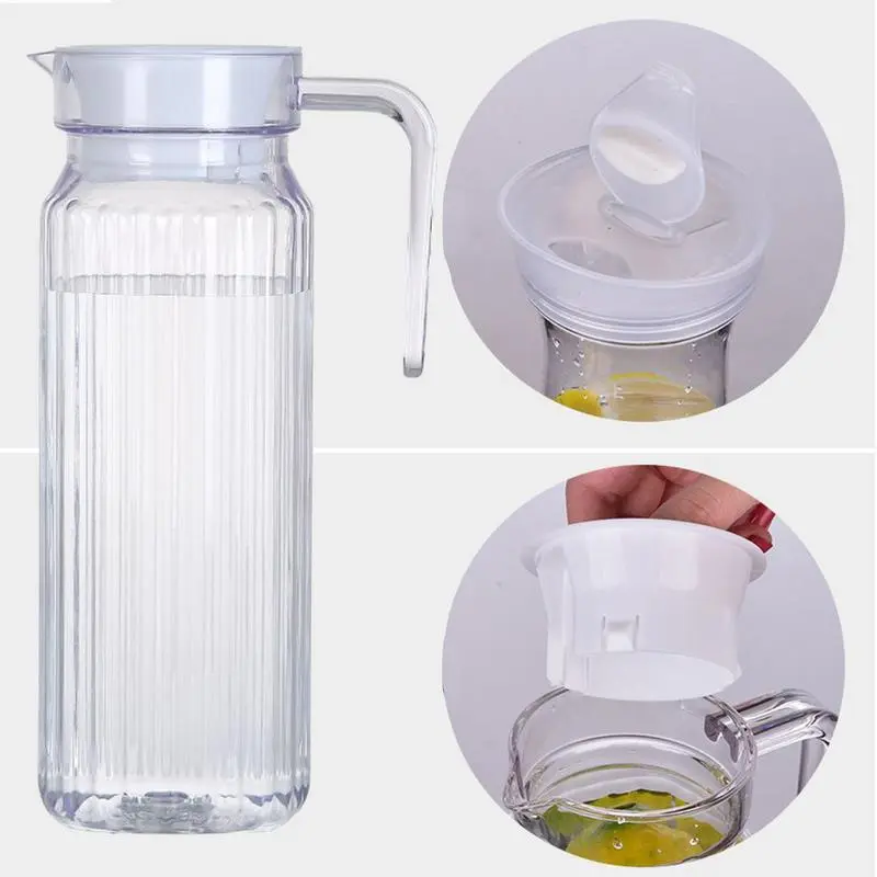 2pcs Water Pitcher Lemonade Pitcher Container Shatter-Proof Drink Beverage Fridge Jug Water Jugs Juice Tea Milk Kettles