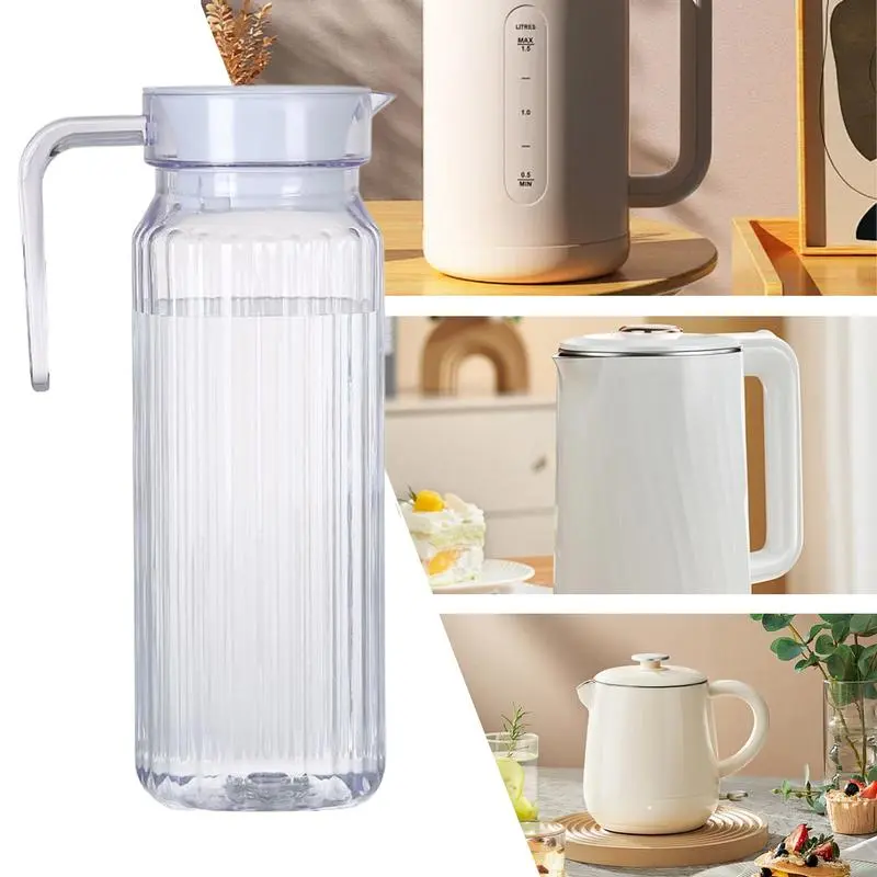 2pcs Water Pitcher Lemonade Pitcher Container Shatter-Proof Drink Beverage Fridge Jug Water Jugs Juice Tea Milk Kettles