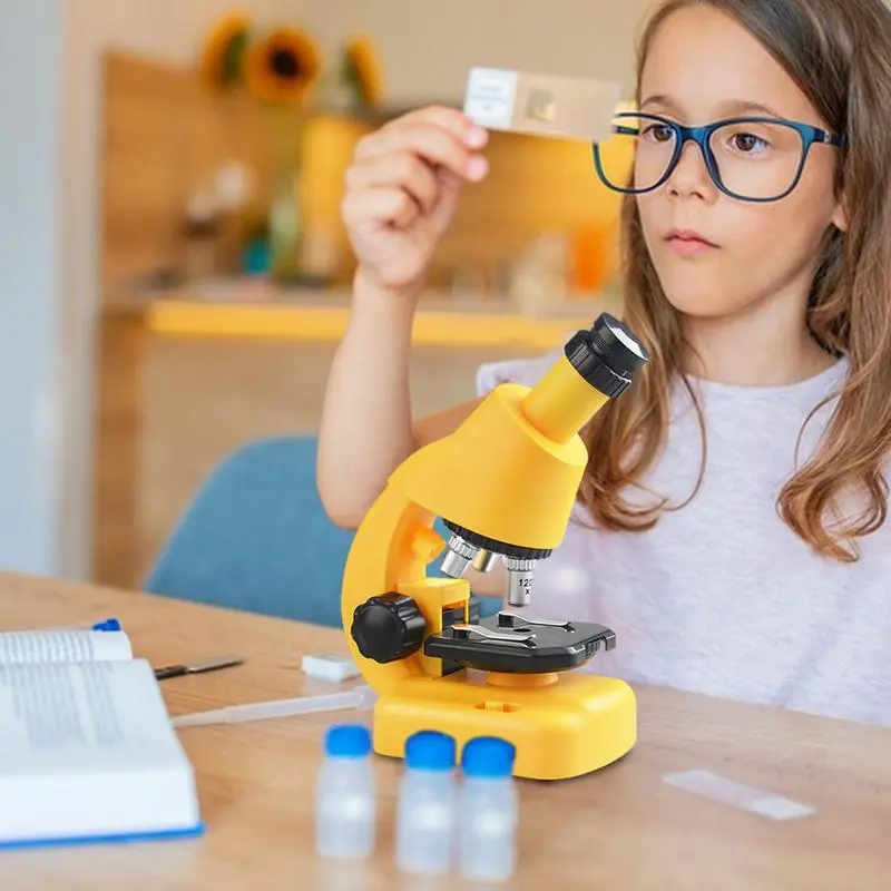 Kid Science Experiment LED Microscope Toy Kit Educational Mini Handheld Microscope With Light Children STEM Toys Gift