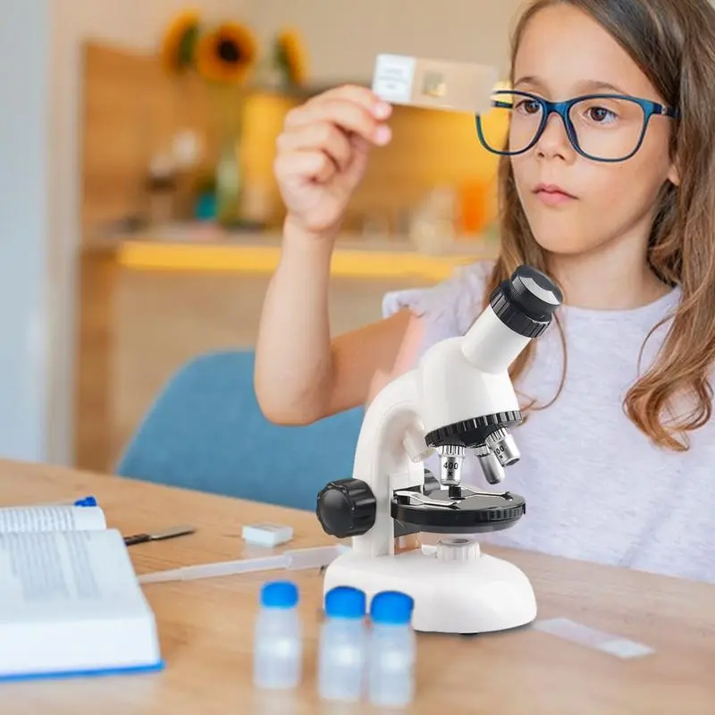 Kid Science Experiment LED Microscope Toy Kit Educational Mini Handheld Microscope With Light Children STEM Toys Gift
