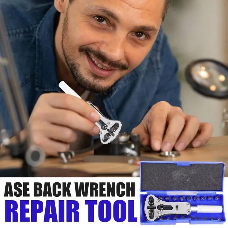 Watch Case Opener Professional 3 Point Watch Back Opening Wrench Adjustable Watch Repair Tool to Open Watch Back Watch Battery