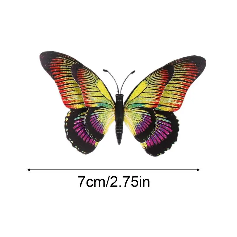 Butterfly Garden Stakes 3D Butterfly Decorations 50 Pieces Garden Stake Decor Colorful Decorative Garden Stakes Realistic