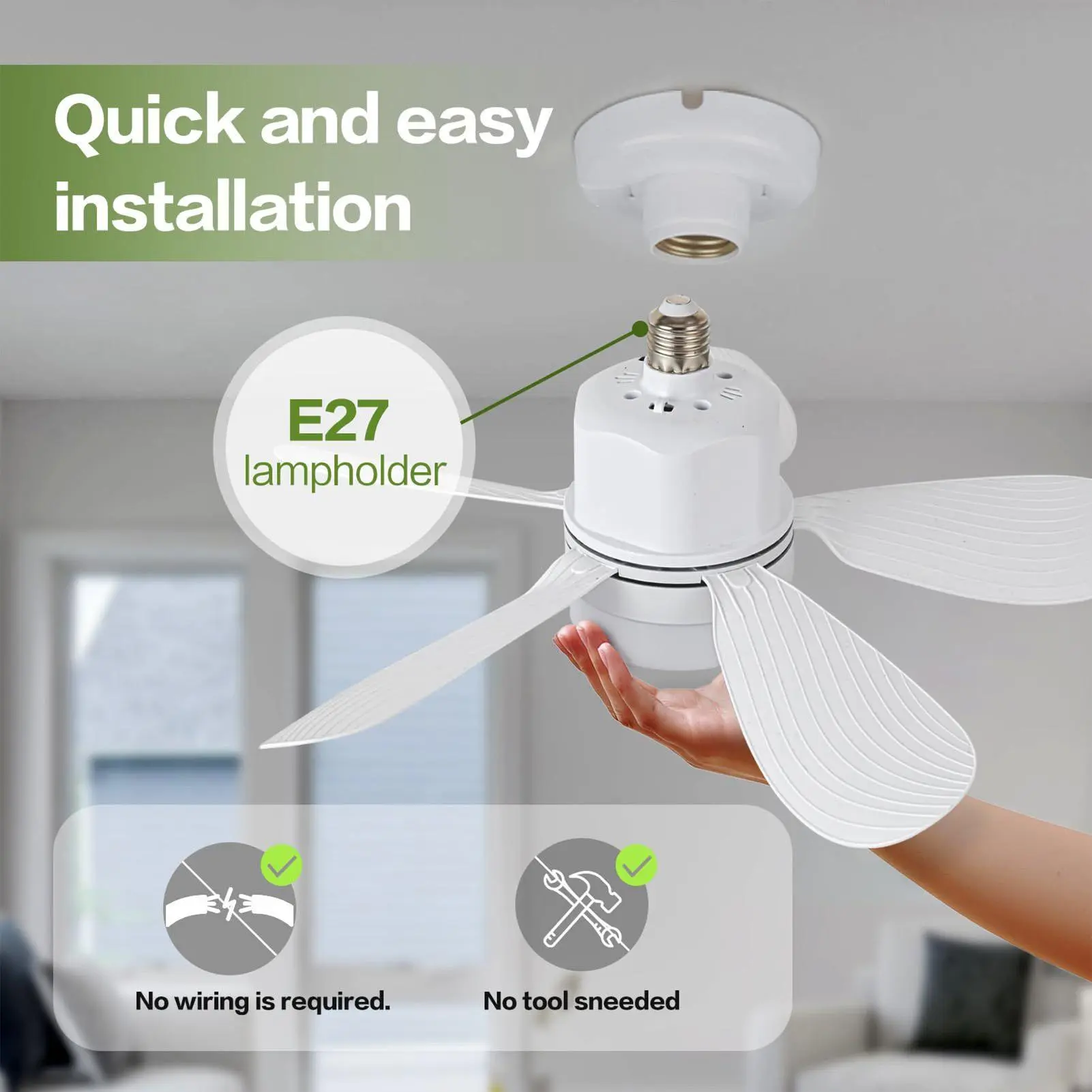 Ceiling Fans For Bedroom Small Silent Fan Light Intelligent Lighting Detachable Cooling Gadget For Hallway Bedroom Living Room