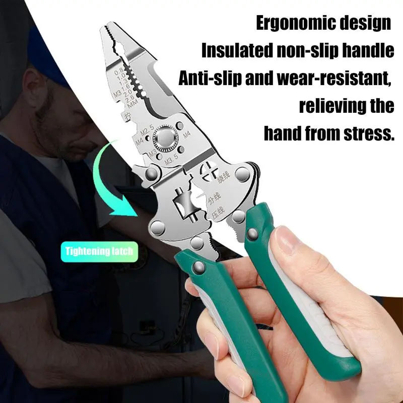 Wire Stripper Wire Crimper cutting wire crimping electrician pliers Multifunctional Specific Cable Cutter wiring pulling pliers