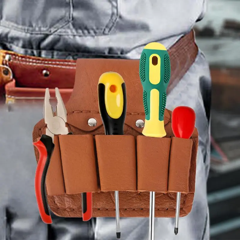 Waist Tool Bag Cowhide Tool Storage Bag Multifunctional Pockets Work Organizer Tool Bag Tool Bag For Carpenter Tool Construction