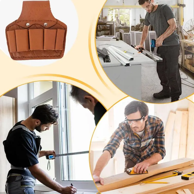Waist Tool Bag Cowhide Tool Storage Bag Multifunctional Pockets Work Organizer Tool Bag Tool Bag For Carpenter Tool Construction