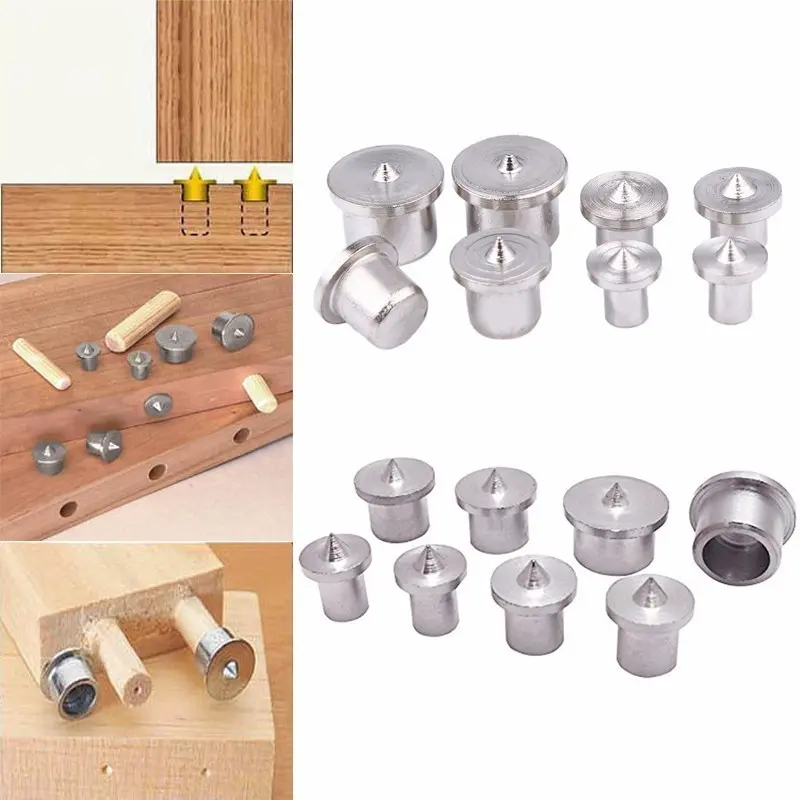 8pcs Solid Dowel Pins Center Point Set 6/8/10/12mm Woodworking Dowel Tenon Center Set For Woodworking Tool Power Accessories