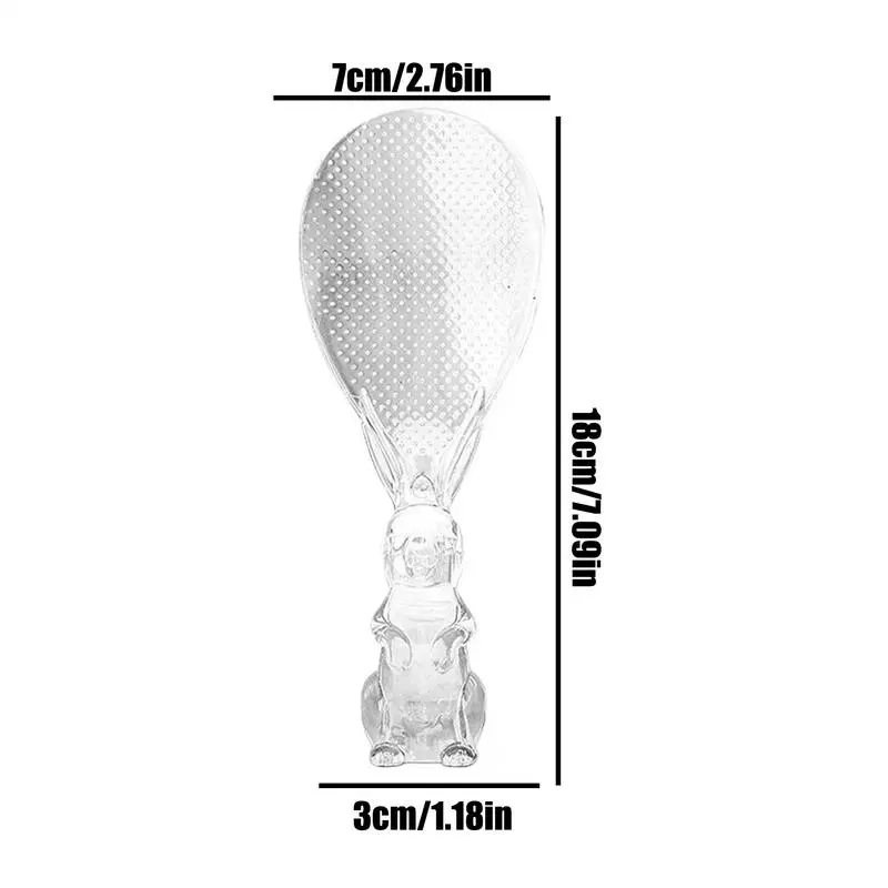 Rice Paddle Bunny Shape Clear Scooper Multifunctional Flat Standing Rice Spoon For Mixing Baking Stirring Scooping Serving