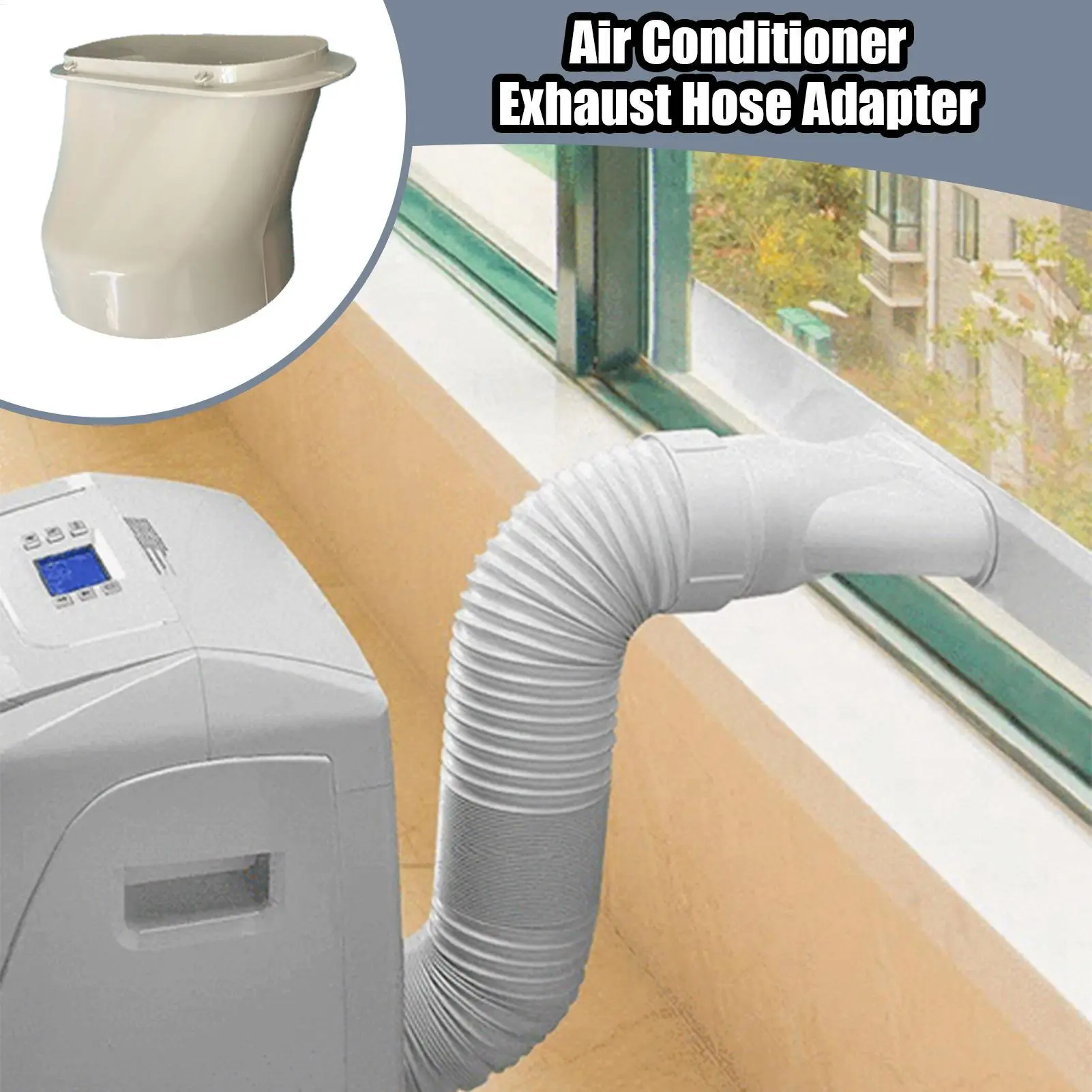 Air Conditioner Hose Connector Flat AC Vent Hose Connector Multi-Functional Air Conditioner Vent Tube Replacement Fitting For