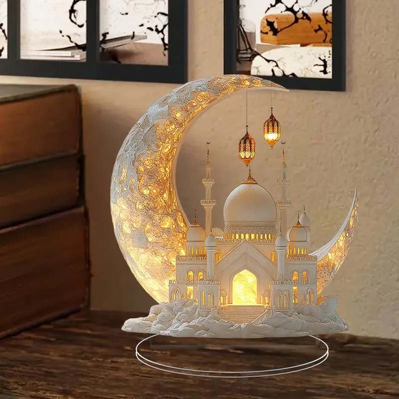 Eid Table Sign Crescent Castle Ornaments Ramadan Dining Table Living Room Decor Charming Eid Table Sign Moon Castle Ornaments