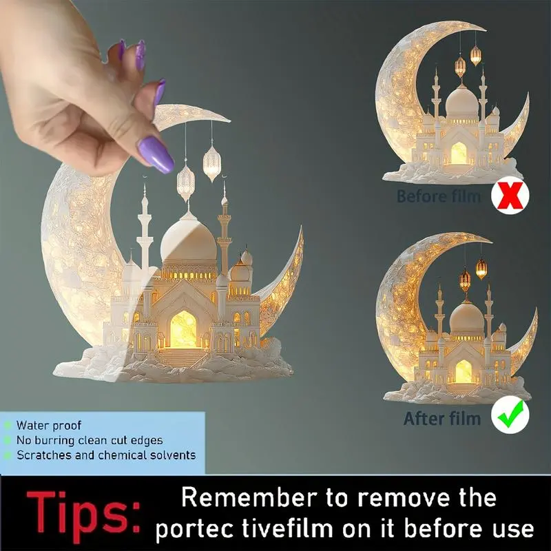 Eid Table Sign Crescent Castle Ornaments Ramadan Dining Table Living Room Decor Charming Eid Table Sign Moon Castle Ornaments