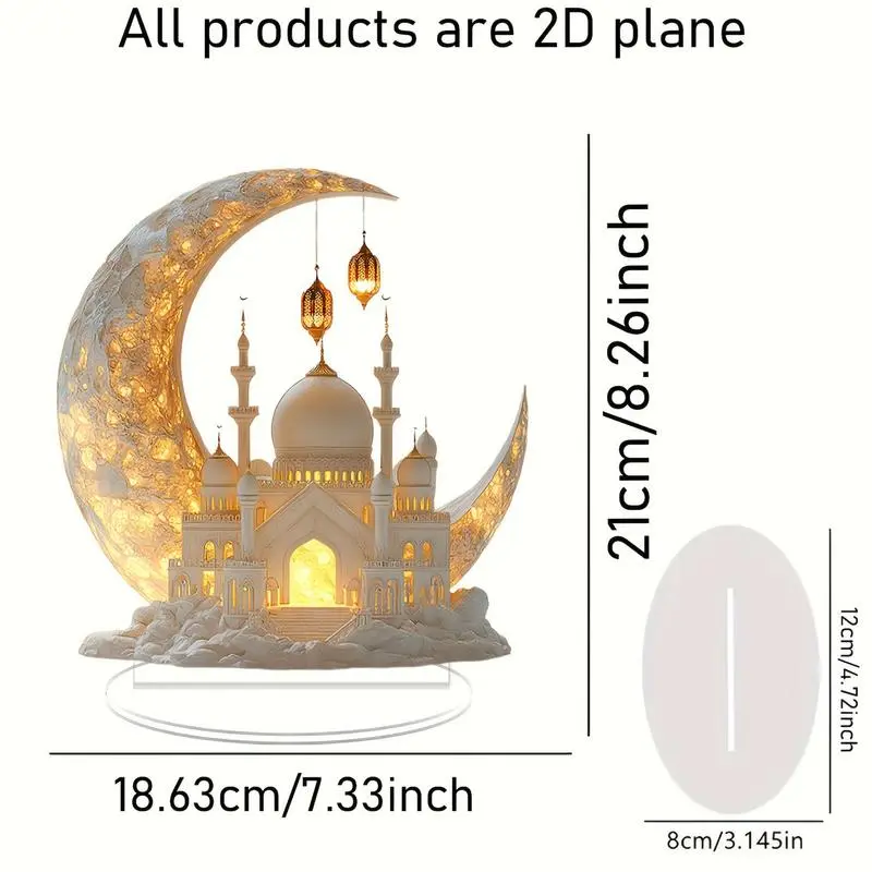 Eid Table Sign Crescent Castle Ornaments Ramadan Dining Table Living Room Decor Charming Eid Table Sign Moon Castle Ornaments