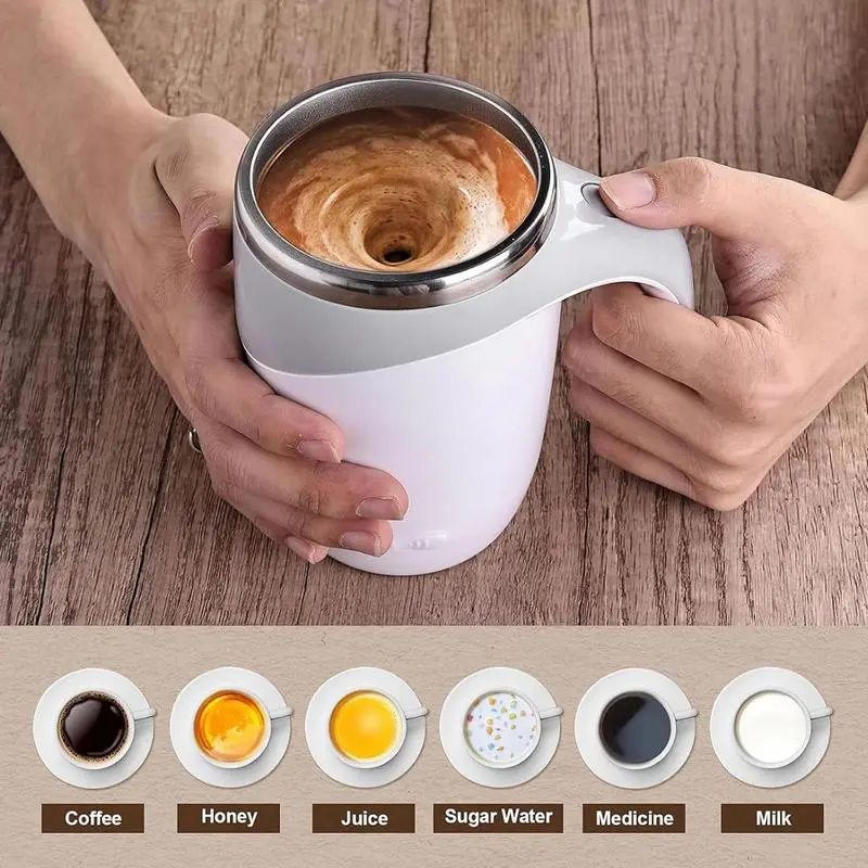 Magnetic Coffee Stirrer Mug Rechargeable Electric Fast Stirring Speed Magnetic Quiet Stirring Travel Cup Auto Mixing Stainless
