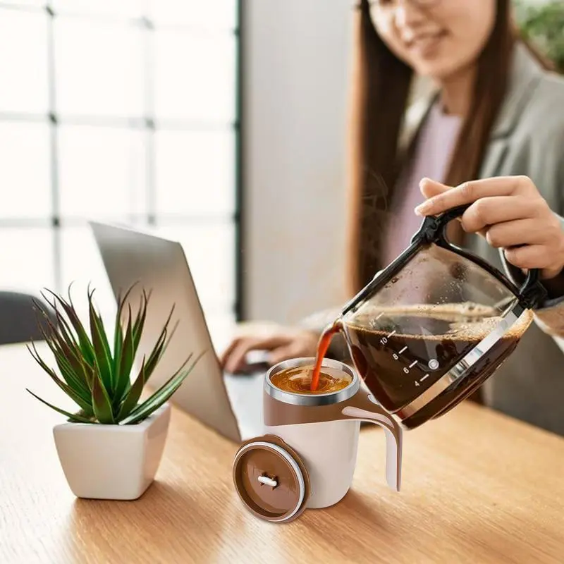 Magnetic Coffee Stirrer Mug Rechargeable Electric Fast Stirring Speed Magnetic Quiet Stirring Travel Cup Auto Mixing Stainless