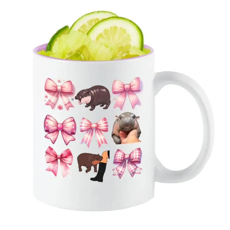 350ml Hippo ceramic mug Animal Coffee Mugs Drink Cup Thailand Hippo Teacup Funny Water Cup Cute Pygmy Hippo Pattern Coffee Cup