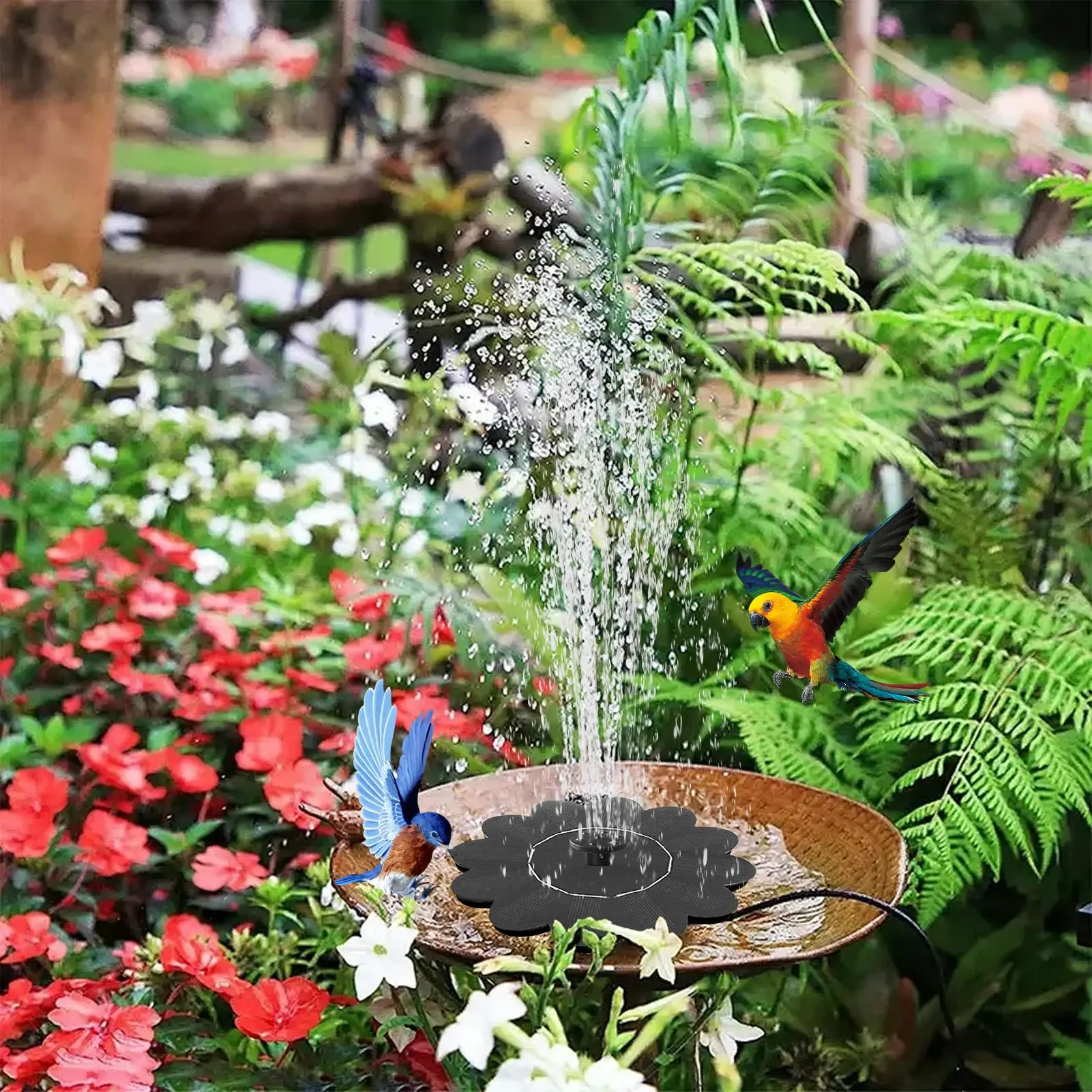 Solar Water Fountain Outdoor Solar Water Fountain Pump Waterfalls Outdoor Birdbath For Pool Pond Landscape Yard Patio Porch Deck