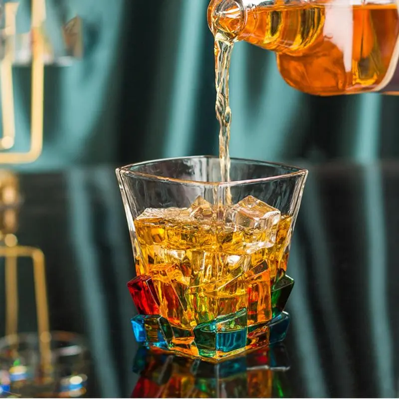 Liquor Glasses Wine Glasses Glass Cup Cold Drink Mug Whiskey Glass Household Summer Juice Beverage Cups Cocktail Glass Water cup