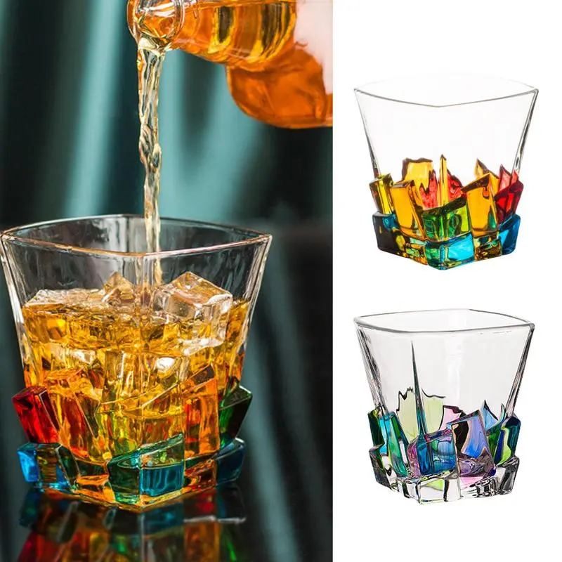 Liquor Glasses Wine Glasses Glass Cup Cold Drink Mug Whiskey Glass Household Summer Juice Beverage Cups Cocktail Glass Water cup