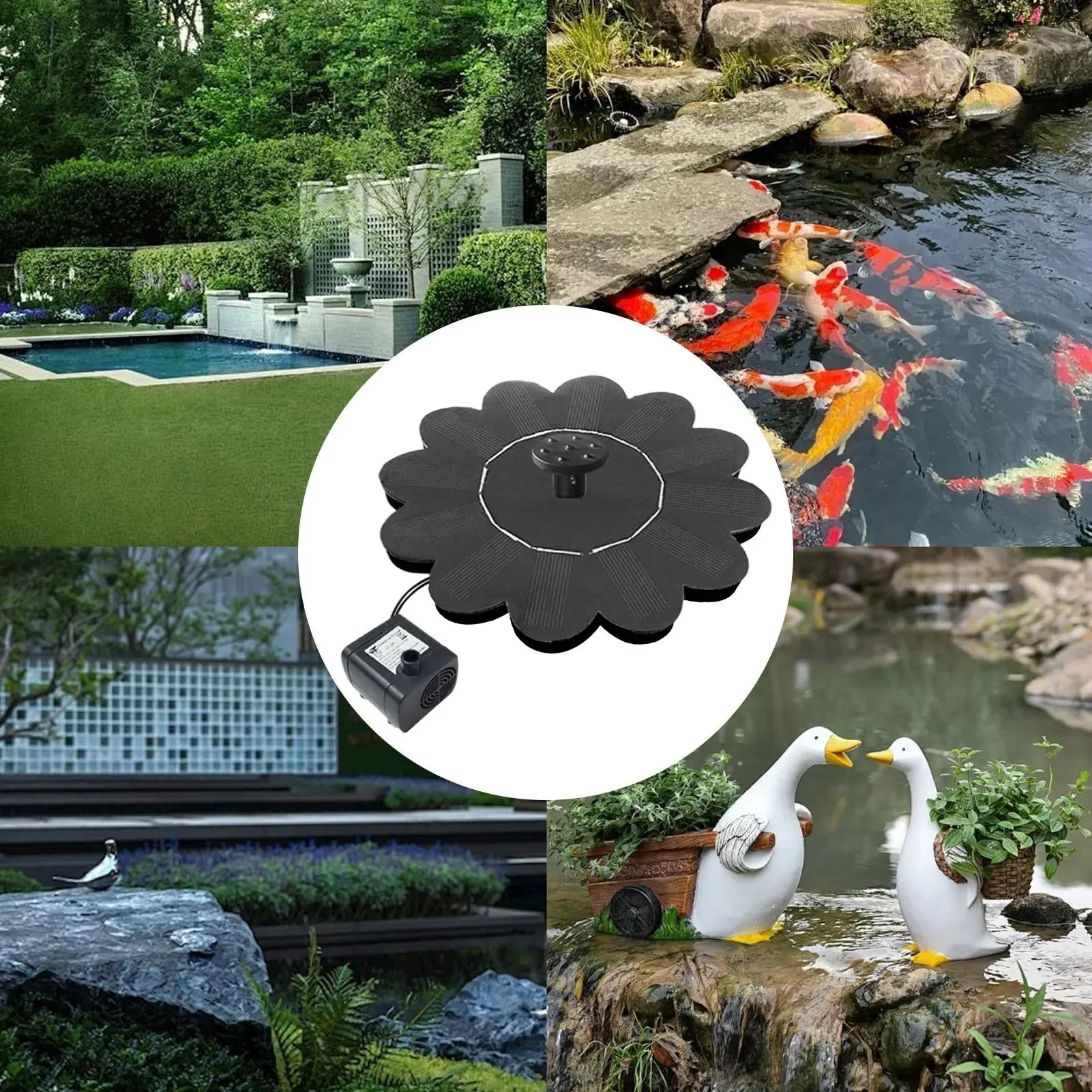 Solar Water Fountain Outdoor Solar Water Fountain Pump Waterfalls Outdoor Birdbath For Pool Pond Landscape Yard Patio Porch Deck