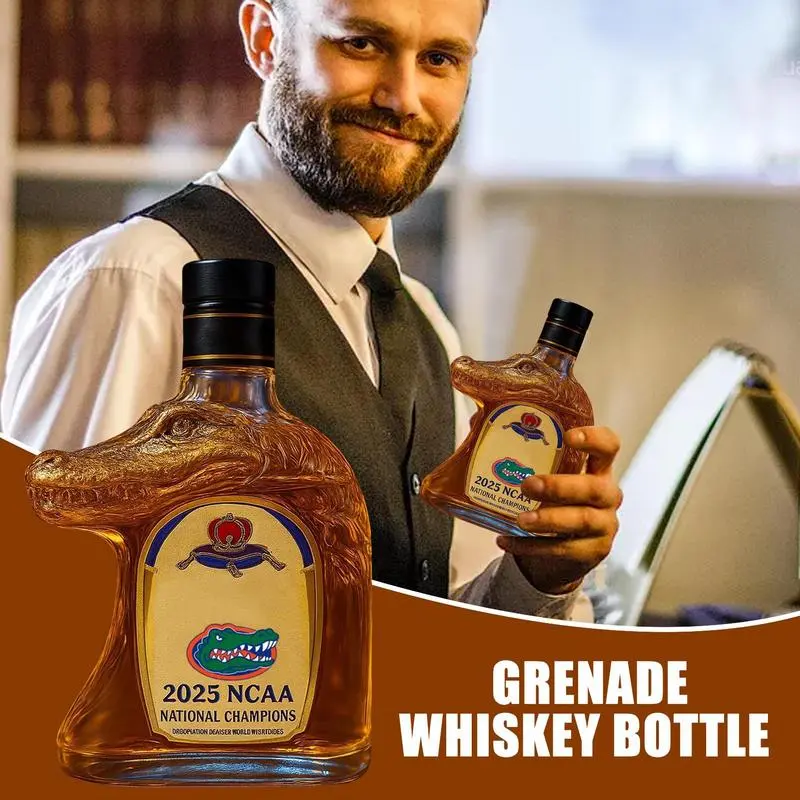 Whiskey Bottle Glass Bottle Crocodile Drink Bottle Creative Glass Container Alcohol Bottle Glass Alcohol Liquor Bottle Glass Jug