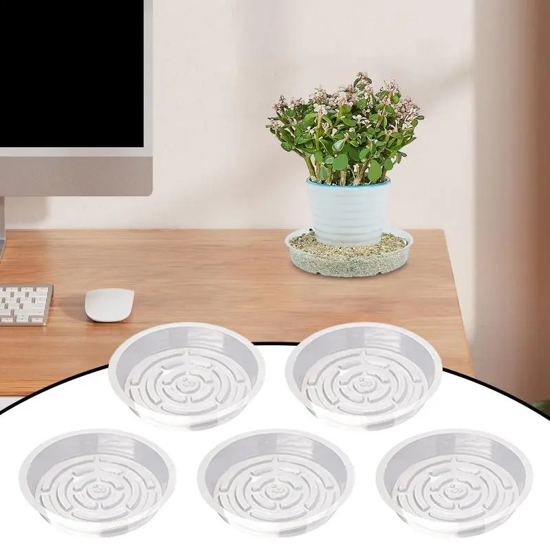5pcs transparent Plant Pot Tray Flower Pot Trays Plant Saucer Pot Trays Plants Flower Pot Plates Round Flower Saucer Drip Tray