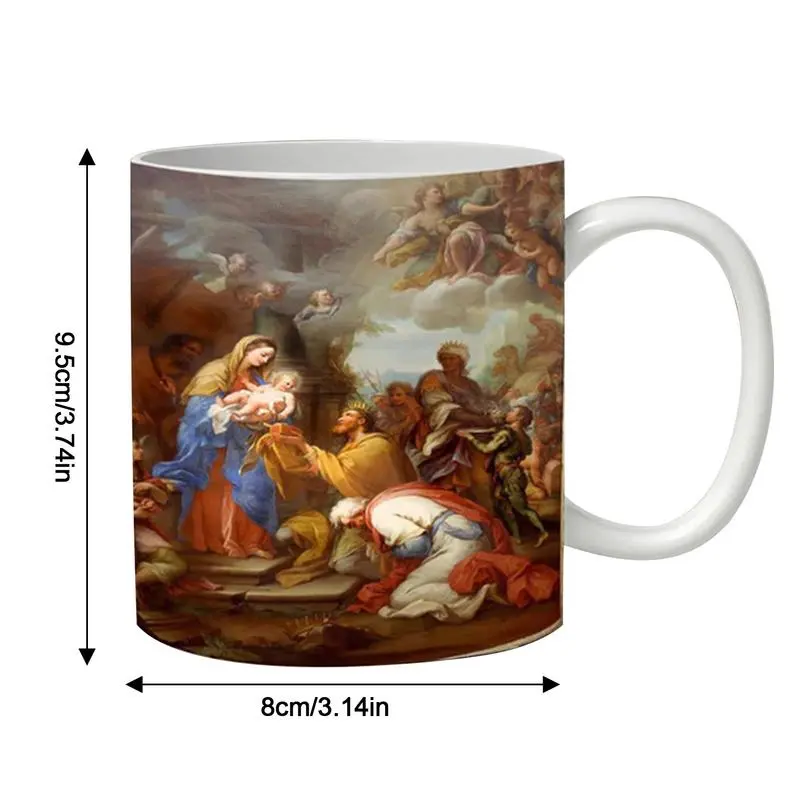 Christian Mug 11oz Christmas Holiday Nativity Scene Ceramic Mugs Religious Holy Night Cup Coffee Mug For Tea Warm Beverages