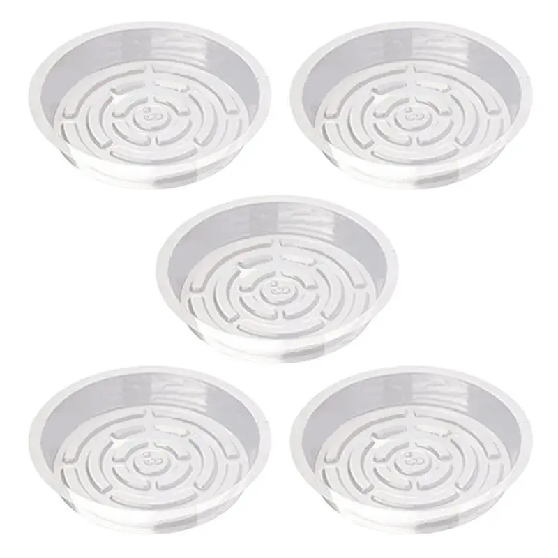 5pcs transparent Plant Pot Tray Flower Pot Trays Plant Saucer Pot Trays Plants Flower Pot Plates Round Flower Saucer Drip Tray