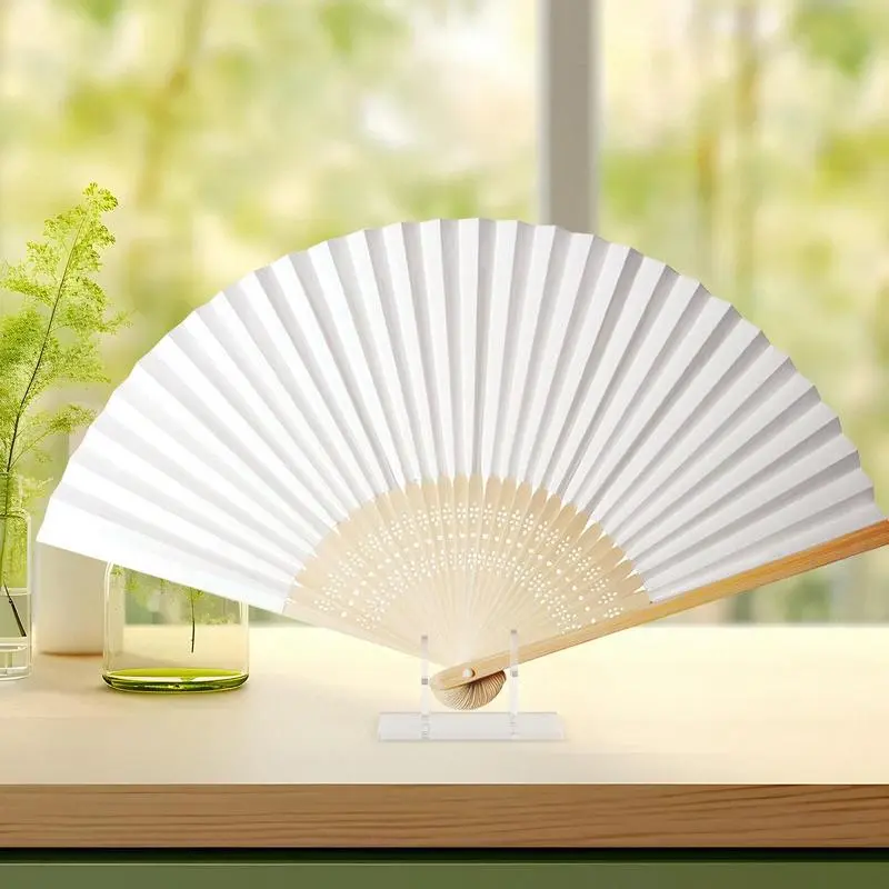 Hand Fan Stand Acrylic Hand Fan Organizer Clear Folding Cooling Tool Organizer Stage Performance Props Rack For Store Home