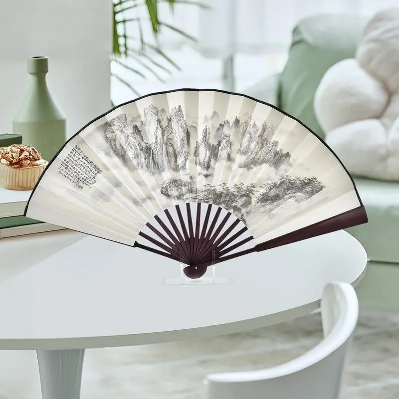 Hand Fan Stand Acrylic Hand Fan Organizer Clear Folding Cooling Tool Organizer Stage Performance Props Rack For Store Home