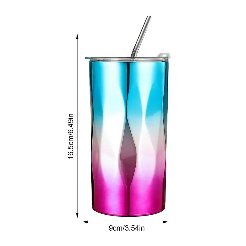 Insulated Cups With Straws Insulated Large Capacity Travel Mug 500ml Fashionable Coffee Cups Double Wall Cup For Camping Work