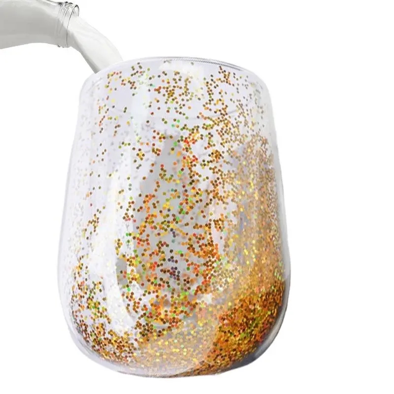 380ML Double-layer Cute Christmas Tree Cup Clear Glass Cup Heat-resistant Thicken Tea Milk Juice Mug Milk Water Cup Coffee Mug