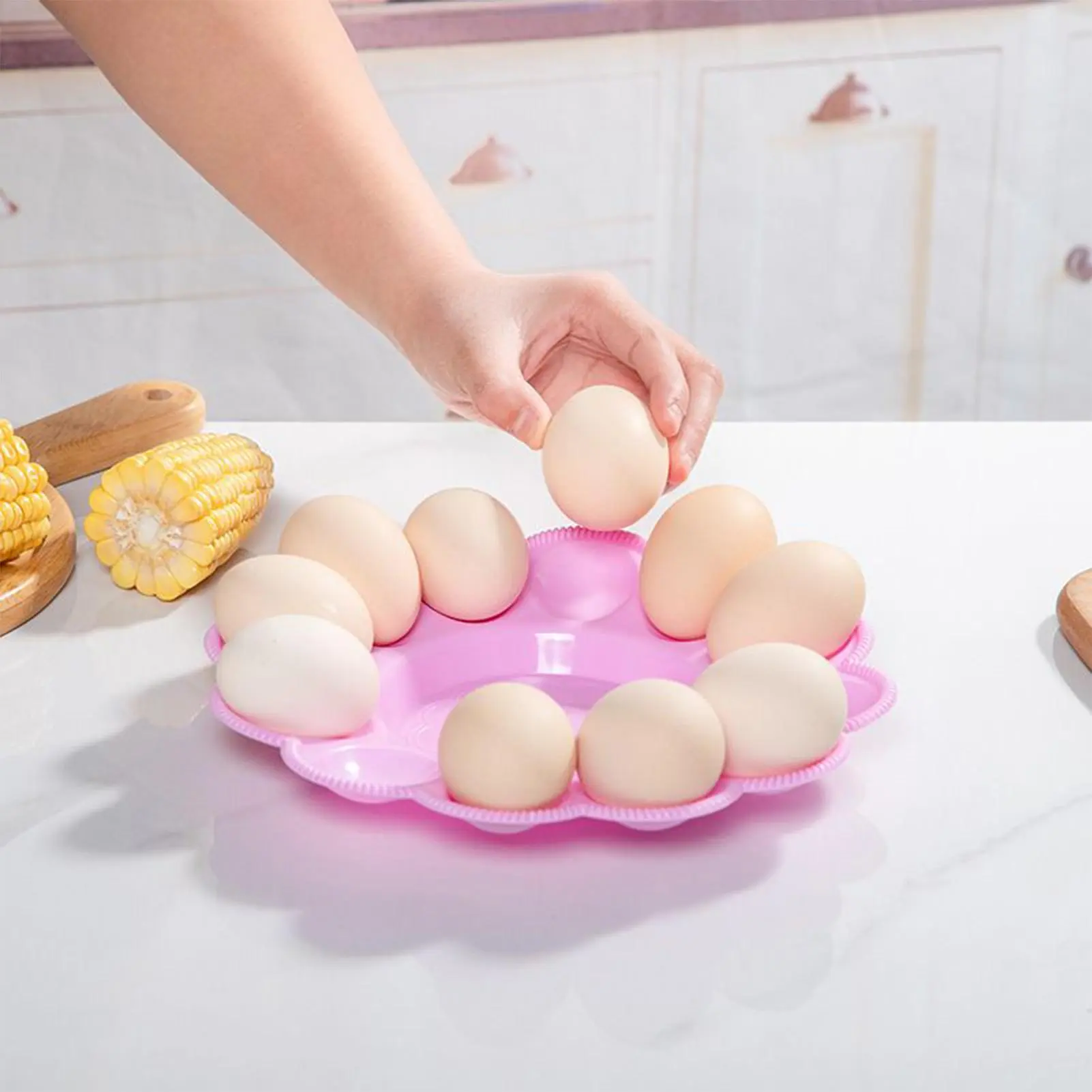 Egg Tray Egg Holder Set Storage Tray 3 Pieces Serving Dish Plate Storage Organizer Serveware For Fridge Restaurant Dinning Table