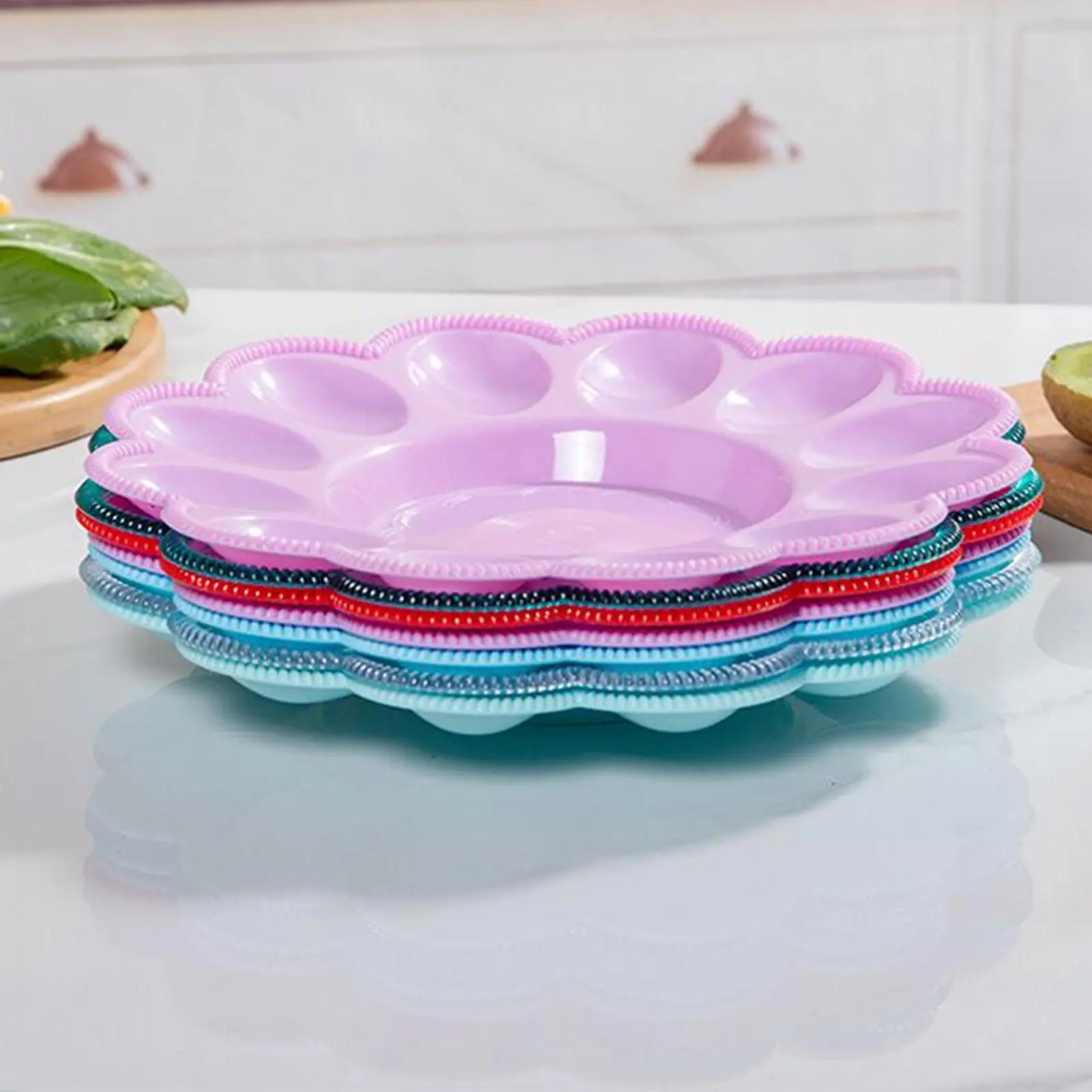 Egg Tray Egg Holder Set Storage Tray 3 Pieces Serving Dish Plate Storage Organizer Serveware For Fridge Restaurant Dinning Table