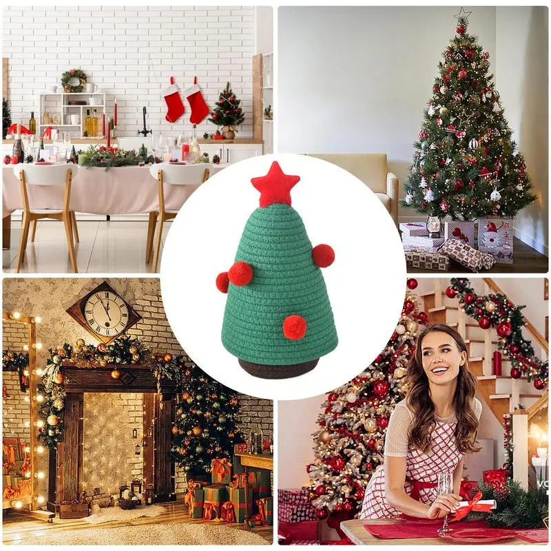 Ornament Storage Box Cartoon Christmas Tree Decoration Boxes Portable Storage Container Space-Saving Container Box With Lid For