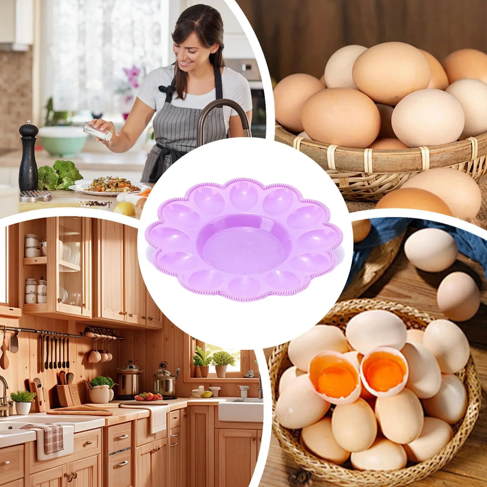 Egg Tray Egg Holder Set Storage Tray 3 Pieces Serving Dish Plate Storage Organizer Serveware For Fridge Restaurant Dinning Table