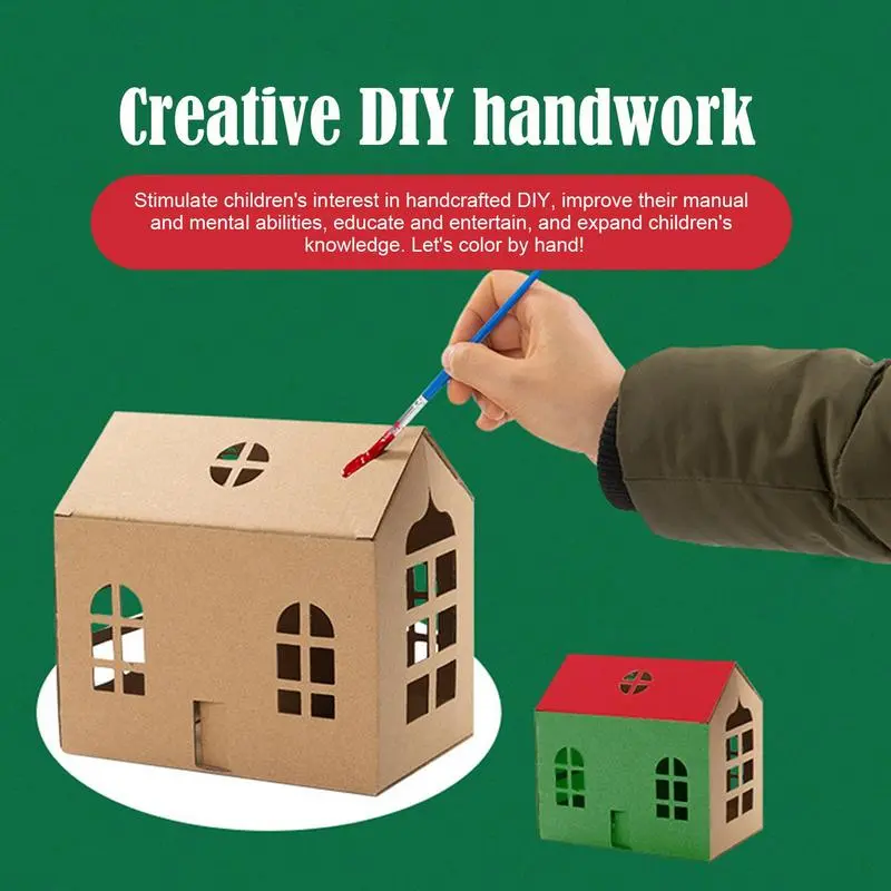 Model Castle Building Kit Mini Model House Kit DIYs Handmade Model House Children's Toy Creative Styling Educational Toys