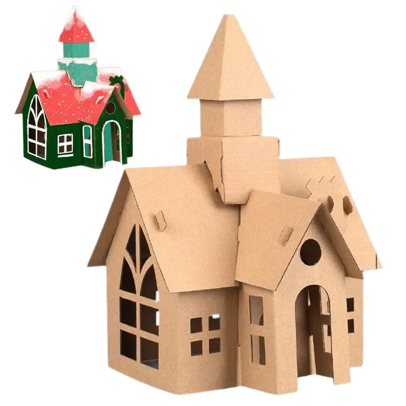 Model Castle Building Kit Mini Model House Kit DIYs Handmade Model House Children's Toy Creative Styling Educational Toys