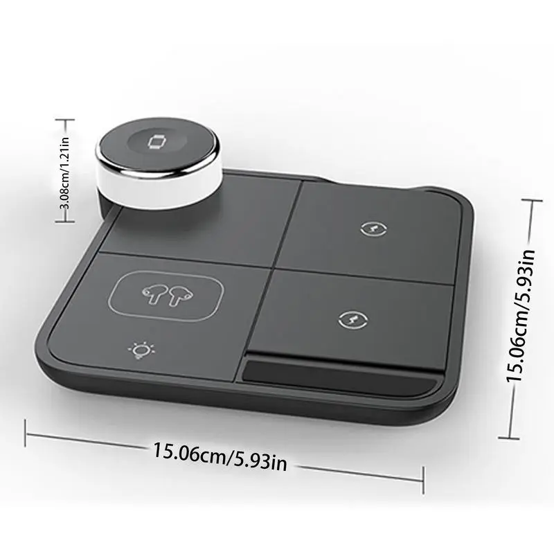 4 In 1 Magnetic Charging Station Foldable Magnetic Phone Charger Adapter Cell Phone Tablet Watch Charger With Light For Outdoor
